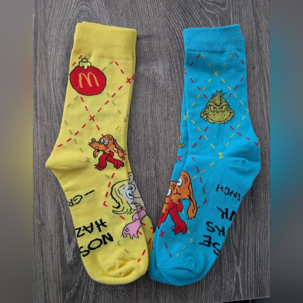 McDonald’s Grinch Meal Socks Limited Edition 2025 Crew Socks Opened New